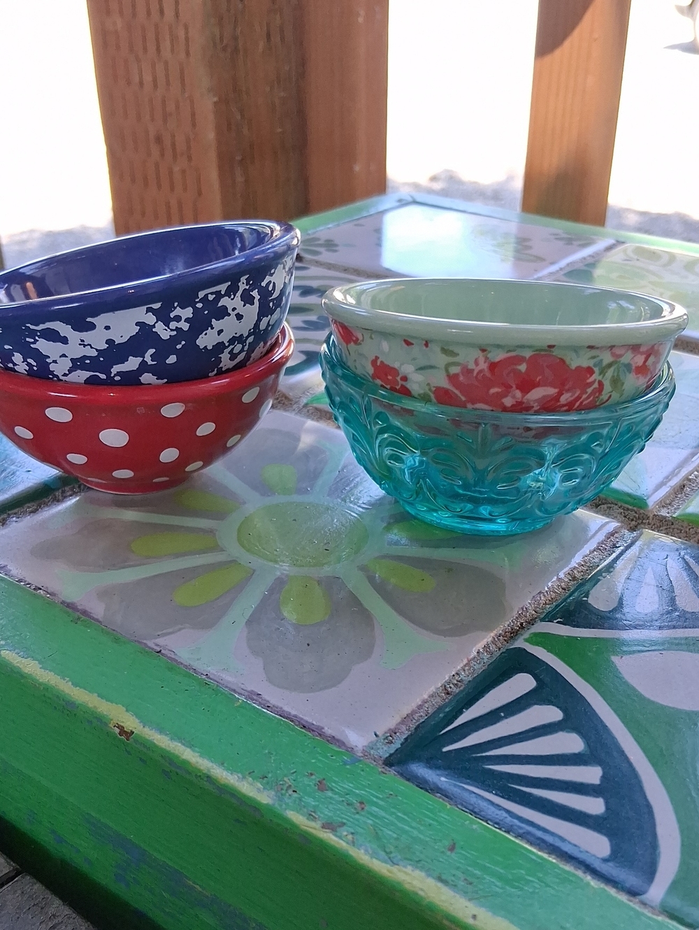 The Pioneer Woman Blue, Red, Turquoise Condiment Bowls - Set Of 4